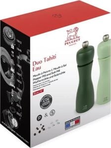 Peugeot Tahiti Duo Su Yeşili Tuz ve Karabiber Değirmeni Seti 15 cm - 6 Inç, Deniz Köpüğü ve Nane