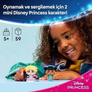 Princess Mini Yasemin ve Rapunzel 43303 – 5 Yaş ve Üzeri Çocuklar Için Karakterlerin Sihirli Lamba ve Tava Aksesuarlarını Içeren Yaratıcı Oyuncak Yapım Seti, Hediye Fikri (59 Parça)