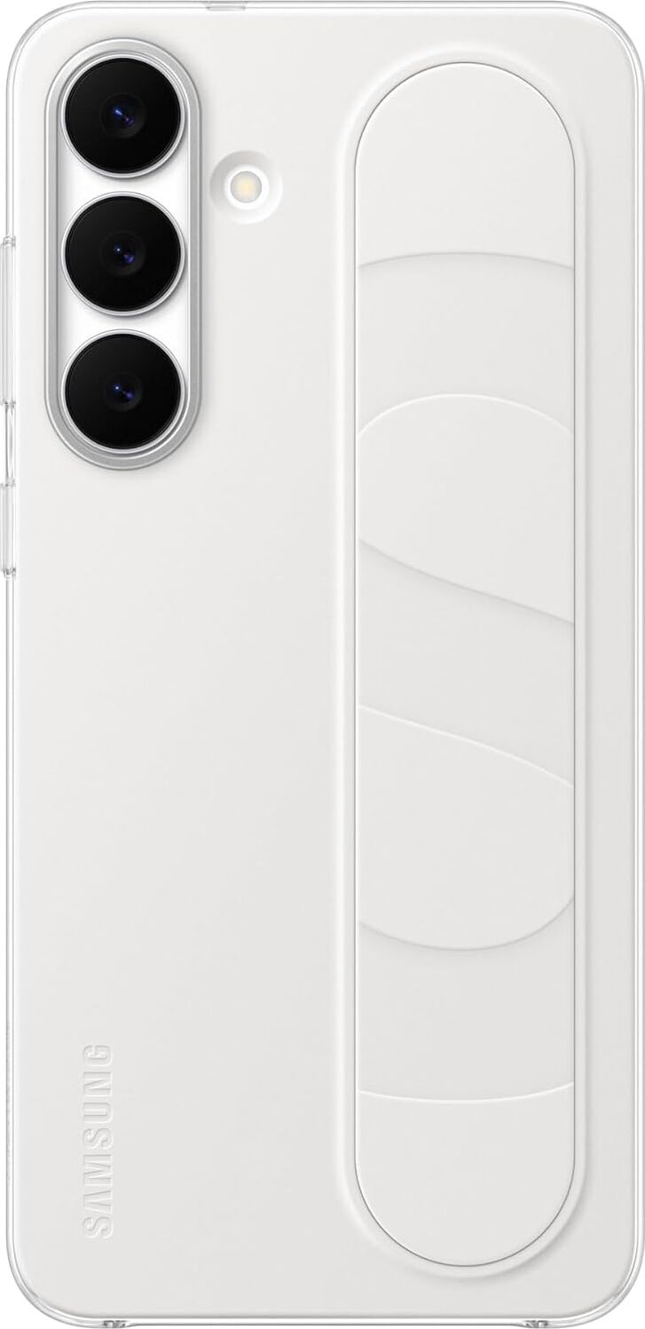 Galaxy S25 Fe Standlı Kordonlu Silikon Kılıf, Beyaz