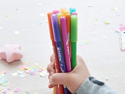 15 Funtastıcs Çocuklar Için Ince Uçlu Keçeli Kalem 12'li Set - 1 mm Yuvarlak Uç