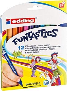 15 Funtastıcs Çocuklar Için Ince Uçlu Keçeli Kalem 12'li Set - 1 mm Yuvarlak Uç