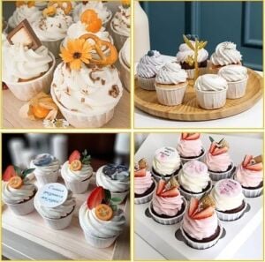 50'li Beyaz Muffin Kek Kalıbı, Kek Kapsülü Cupcake Kalıbı, Airfryer Uyumlu