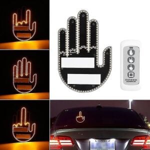 Gesture Uzaktan Kumandalı El Orta Parmak LED Araba Içi LED 3 Farklı Mod