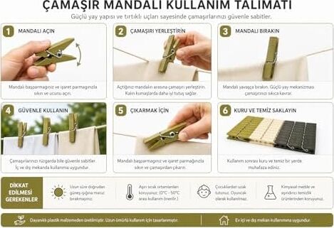 24’lü Güçlü Yaylı Çamaşır Mandalı Seti – Kaymaz Yüzey, Rüzgara Dayanıklı, Dayanıklı Plastik Gövde, Çok Amaçlı Kullanım (Balkon, Bahçe, Mutfak, Dekorasyon)
