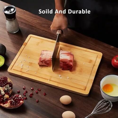 Bambu Steak Sunum Tahtası, Kesme Tahtası, Kalın Bambu, Farklı Ebatlarda (30X20X1.2 Cm)