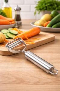 Premium Paslanmaz Çelik Çok Amaçlı Sebze Soyucu, Patates, Havuç, Salatalık ve Meyveler Için Ergonomik Y-Şekilli Bıçaklı Soyacak, Dayanıklı, Keskin,