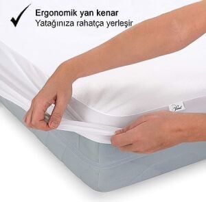 Vionel HOME%100 Pamuk, Full Kenar Fitted Sıvı Geçirmez,tek, Çift Kişilik Bebek Yatak Koruyucu Çarşaf Alez (90X200)