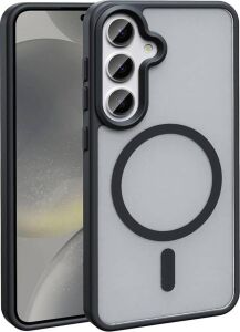 Galaxy S23 Fe ile Uyumlu Zore Sio Magsafe Manyetik Mat Arka Kapak Şok Emici Kaymaz Telefon Kılıfı – Siyah