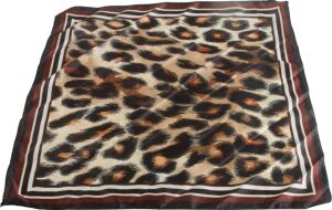 Leopar Desenli Saten Fular 50*50 cm