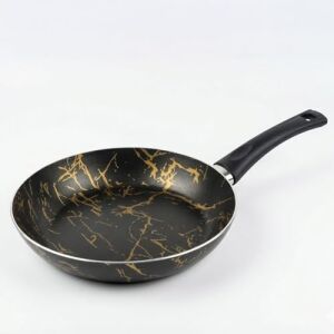 Desert 26 cm Eco Tava Siyah Üzeri Gold Izmir Desen - Yanmaz Yapışmaz Granit Efektli Günlük Kızartma ve Omlet Tavası