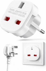 Ingiltere’den Ab’ye Seyahat Adaptörü, Uk G Tip 3 Pin’den Avrupa E/f Tipi 2 Pin Priz Dönüştürücü, Güvenlik Kilitli, 240V 10A, 16A, Fransa, Almanya, Hollanda, Polonya, Isveç Uyumlu