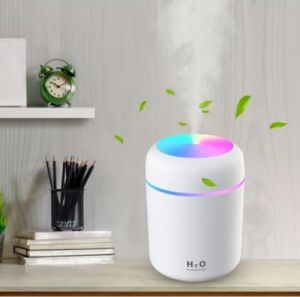 Hava Nemlendirici Ortam Nemlendirici Işıklı Hava Nemlendirici Makinesi ve Aroma Difüzörü H2O(BEYAZ, Gri, Pembe Karışık)