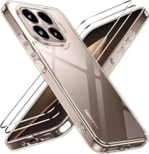 - Xiaomi ile Uyumlu Mi 15T Pro Kılıf Kamera Çıkıntılı Korumalı Yumuşak Şeffaf Silikon + Ekran Koruyucu Cam Set