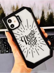 Iphone 11 ile Uyumlu Kenarı Asimetrik Baskı Tasarımlı Yumuşak Silikon Kılıf