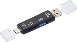 PX-5068 3 In 1 Type-C ve Micro USB Otg Micro Sd Kart Okuyucu, Tf Hafıza Kartı Çevirici Adaptör, Android Telefon Tablet Usb-C Veri Aktarım Dönüştürücü
