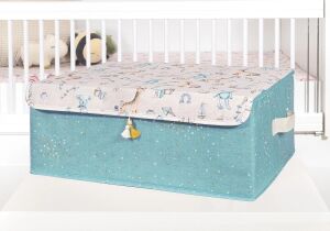 Baby Püsküllü Kapaklı Kutu Düzenleyici Çok Amaçlı Organizer Kutu Baza Boy (Yeşil) -04249