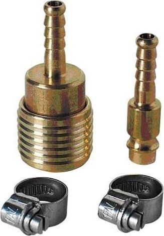 Orijinal  Hortum Bağlantı Seti, 4 Parça 6 mm (Kompresör Aksesuarı, 4 Parçalı Set, 1x Tek Elle Hızlı Bağlantı Parçası, 2x Hortum Kelepçesi Dahil) - 4139500