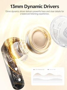 Qcy Melobuds N20 Aktif Gürültü Önleyici Kablosuz Kulaklıklar, 6 Mikrofonlu 50DB Anc Kulaklıklar Enc Clear Call, 13MM Dinamik Sürücü, 40H Pil Ömrü, Bluetooth 6.0 (Siyah)