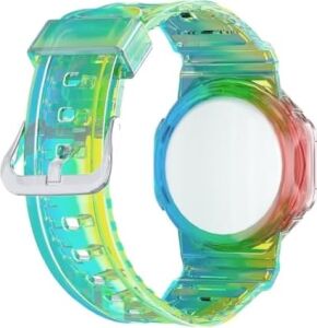 Tagsafe Rainbow Çocuk Bileklik Silikon Airtag Uyumlu Kılıf Saat Hafif