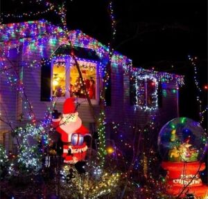 10 Metre Fişli Rgb LED Işık Noel Yılbaşı Ağacı Işığı LED Ampül Çam Ağacı Balkon Merdiven Salon Yada Oda Süslemelerinde Kullanıma Uygun 220V Prizden Enerjisini Alır