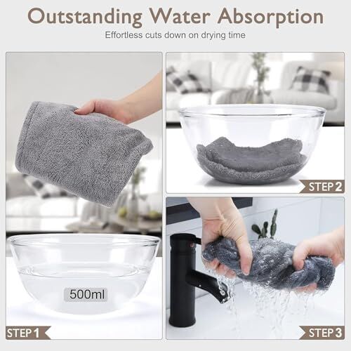 Saç Havlusu, Premium Mikrofiber Kumaş ile Yüksek Emicilik, Düğmeli Pratik Tasarım, Kadınlar Için Ideal Saç Kurulama Havlusu, Duş Sonrası Kullanım Için Hair Towel ile Uyumlu