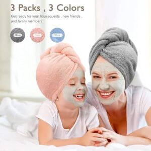 Saç Havlusu, Premium Mikrofiber Kumaş ile Yüksek Emicilik, Düğmeli Pratik Tasarım, Kadınlar Için Ideal Saç Kurulama Havlusu, Duş Sonrası Kullanım Için Hair Towel ile Uyumlu