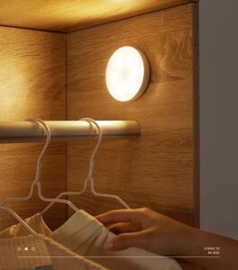 2'li Set Kabin LED Hareket Sensörlü Hero LED Kabin Işığı - 4000K Doğal Beyaz, USB Şarjlı, Mıknatıslı Yapışkanlı Montaj – Dolap Içi, Mutfak, Merdiven ve Gardırop Için Kablosuz Gece Lambası