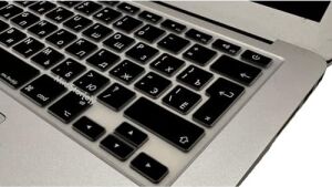 Rusça Klavye Koruyucu Silikon Apple MacBook Air 13 & Pro 13/15 ile Uyumlu | Uk Iso Ters L Enter | A1278 A1502 A1425 A1369 A1466 A1286 A1398 Siyah