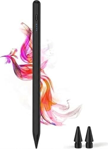 IPAD(2018-2026) Için Stylus Tablet Kalem 2018 Sonrası Tüm iPad Modellerinine Uyumlu Eğim Sensörlü Avuç Içi Reddi Aktif Stylus Kalem (Siyah)