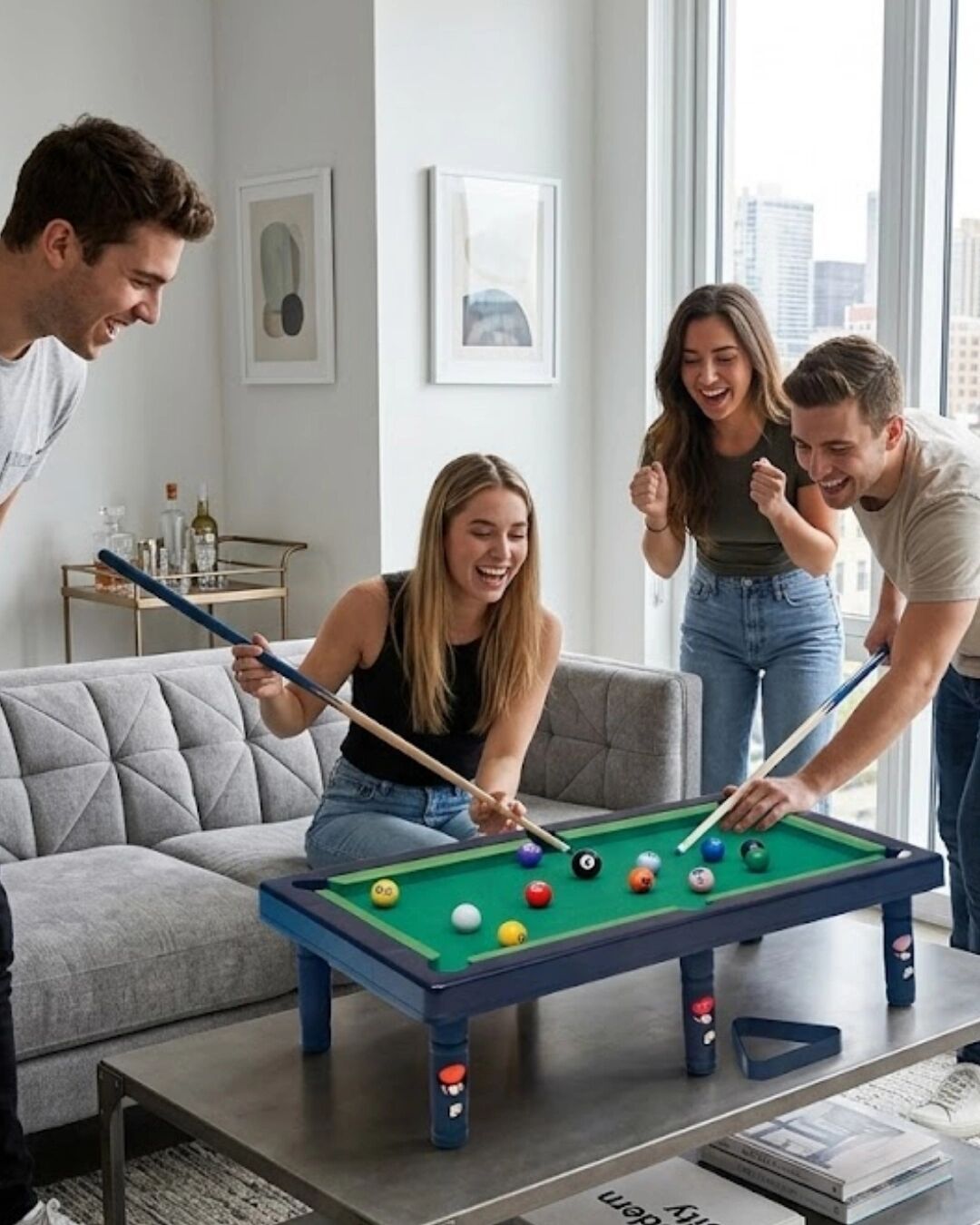 Masaüstü Bilardo Seti 5 Yaş Üzeri Çocuklar Için Eğitici Oyuncak
