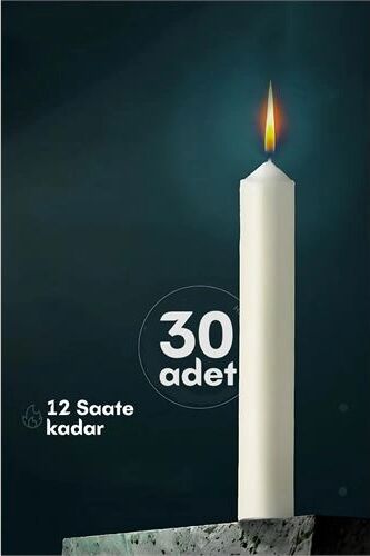 Klasik Mum 30 Adet - Kokusuz Mum 721865