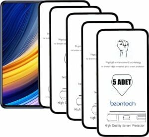 Poco X3 Pro ile Uyumlu Ekran Koruyucu Tam Kaplayan 5li Set