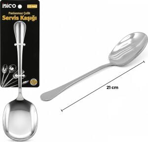 Metal Servis Kaşığı - 21 cm - Krom Renk