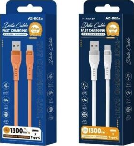 66W Type-C Hızlı Şarj ve Data Kablosu 1.3m Beyaz AZ-B02A