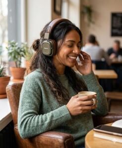 Clasic H10 Kafaüstü Wireless Bluetooth Kulaküstü Büyük Klasik Üst Kalite Kablosuz Kulaklık 120 Saat Bekleme 8 Saat Aktif Müzik 5.4 Version Bluetooth (Koyu Kahve)