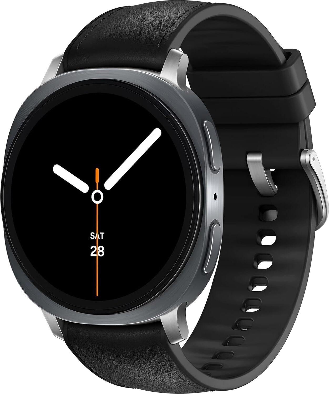 Galaxy Watch 8 (40MM/44MM) ve Watch 8 Classic (46MM) ile Uyumlu Metal Bağlantılı, Konforlu ve Yumuşak Deri Görünümlü Silikon Kordon