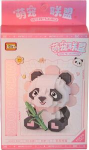 LZ-8803 Oturan Sevimli Çiçek Panda 350 Parça Block Oyuncak