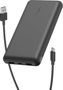 USB C Taşınabilir Powerbank 20000 Mah, USB Tip C Giriş Çıkış Bağlantı Noktalı 20K Güç Bankası Için USB C - A Kablosu Dahil 2 USB A Bağlantı Noktası, Siyah