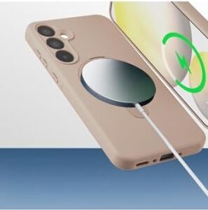 -  ile Uyumlu Galaxy S25 Fe Kılıf Magsafe ile Uyumlu Halkalı Extra Standlı Içi Kadife Yumuşak Renkli Silikon Kapak - Siyah