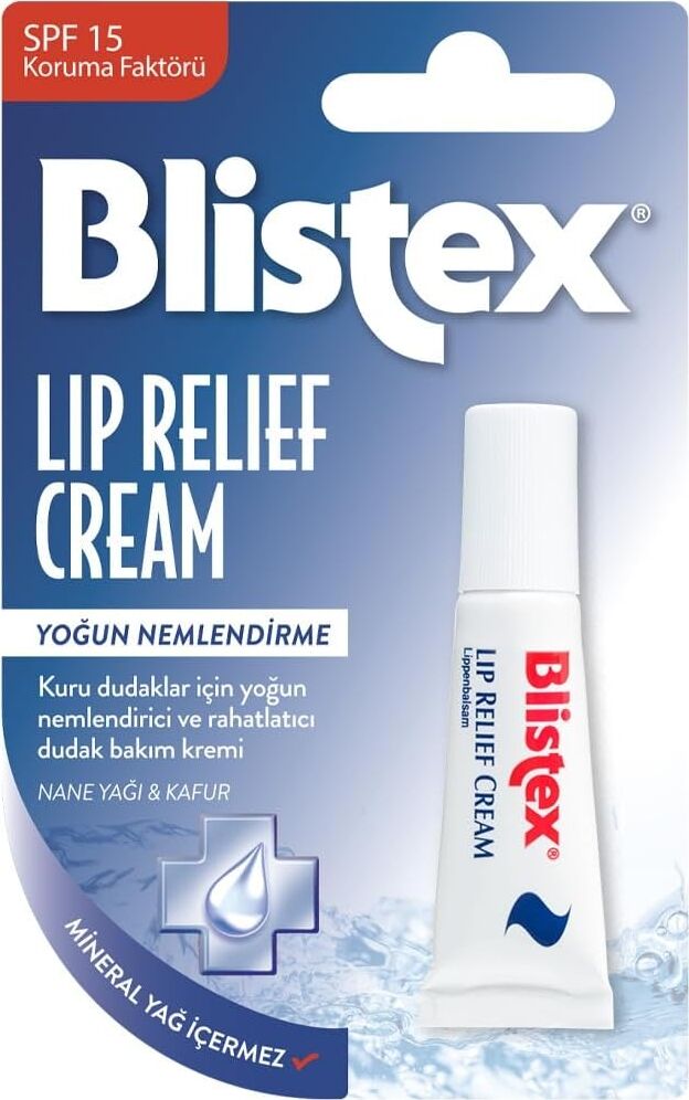 Blistex Lip Relief - Kuru ve Çatlamış Dudaklara Onarıcı ve Rahatlatıcı Dudak Bakım Kremi 1 Adet