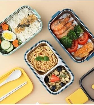 Beslenme Kutusu Iki Katlı - Paslanmaz Çelik - 1400ML (Kaşık ve Çatal) Lunch Box (Yeşil)
