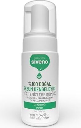 SIVENO%100 Doğal Yüz Temizleme Köpüğü Yağlı Ciltler Için Makyaj Siyah Nokta Sivilce Vegan 100 ml