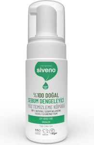 SIVENO%100 Doğal Yüz Temizleme Köpüğü Yağlı Ciltler Için Makyaj Siyah Nokta Sivilce Vegan 100 ml