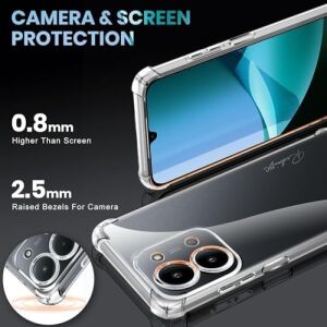 Xiaomi Redmi 15C / Poco C85 Şeffaf Kılıf – Darbe Emici Köşeli Koruma, 1 Adet Telefon Kılıfı + 2 Adet Temperli Cam, Şeffaf Çizilmez Koruyucu Kılıf