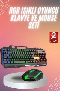 Rgb Işıklı Gaming Oyuncu Klavye Q Klavye Mouse Hediyeli