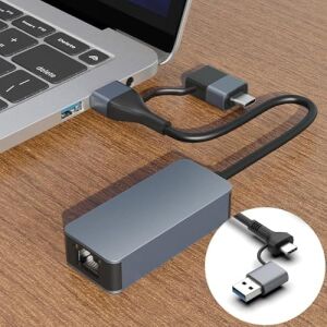 USB Type-C 2.5gbps Ethernet Adaptörü – 10/100/1000/2500MBPS Hız Desteği, Windows ve Mac Uyumu, RJ45 Bağlantı, USB 3.0 & Type-C Portları, Harici Güç Kaynağına Ihtiyaç Yok | ZR1144