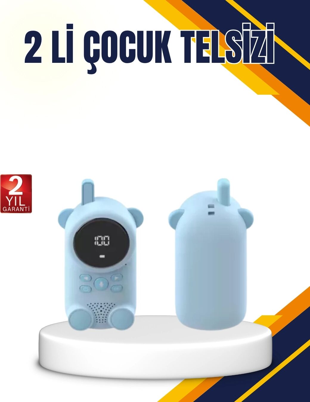Çocuk ve Bebek Telsizi – 22 Kanal, Vox Modu, USB Şarjlı, Renkli Ekran