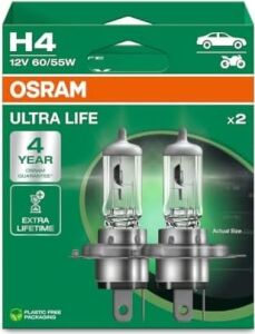 Ampul H4 Ult 60/55W 12V P43T5X2TRQR2B Ultralife - Osr 64193ULT-2HB