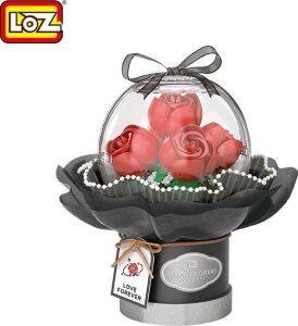LZ-1300 Loz Ledli Kırmızı Gül Buketi 305 Parça Block Oyuncak