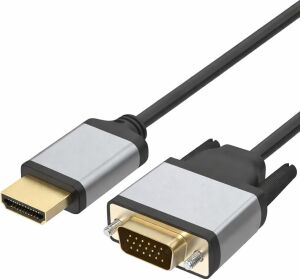 HDMI To VGA Dönüştürücü Kablo 1080P 60Hz Full Hd – Hdtv HDMI Çıkıştan VGA Monitör Projeksiyon Bağlantı Kablosu – Tek Yönlü Görüntü Aktarımı (Hdtv To Vga) | ZR1162